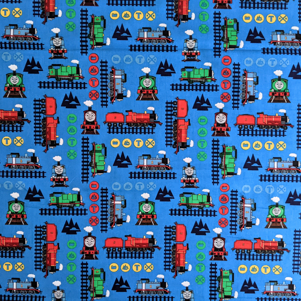 Train adventure 100 cotton Thomas the Tank Engine and Friends The Fabric Townhouse Train adventure 100 cotton Thomas the Tank Engine and Friends The Fabric Townhouse