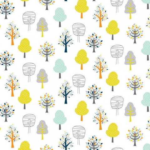 Trees - 100% cotton - Woodland friends- Nutex