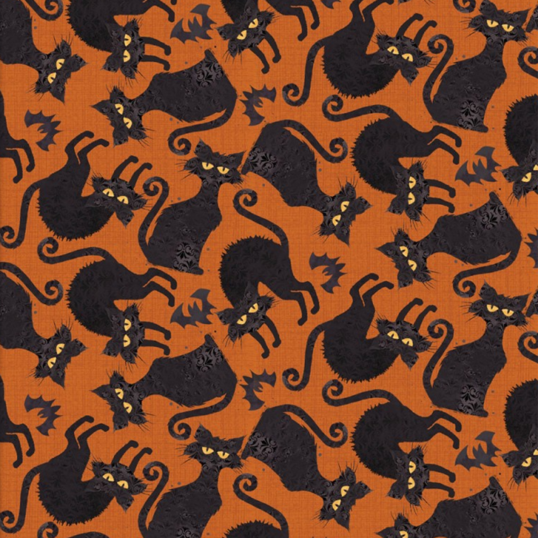 Cats and bats - 100% cotton - 3 Wishes - Boo Y'ALL
