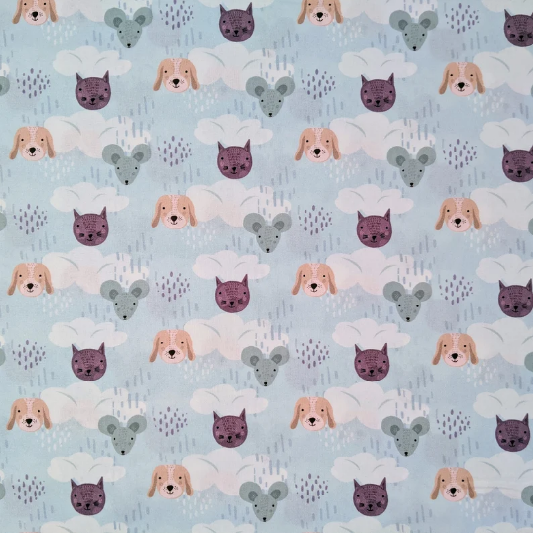 Dogs, cats and mice - 100% cotton - Animals Delight collection - Craft Cotton co