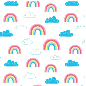 Rainbows and clouds - 100% cotton - Craft Cotton Co
