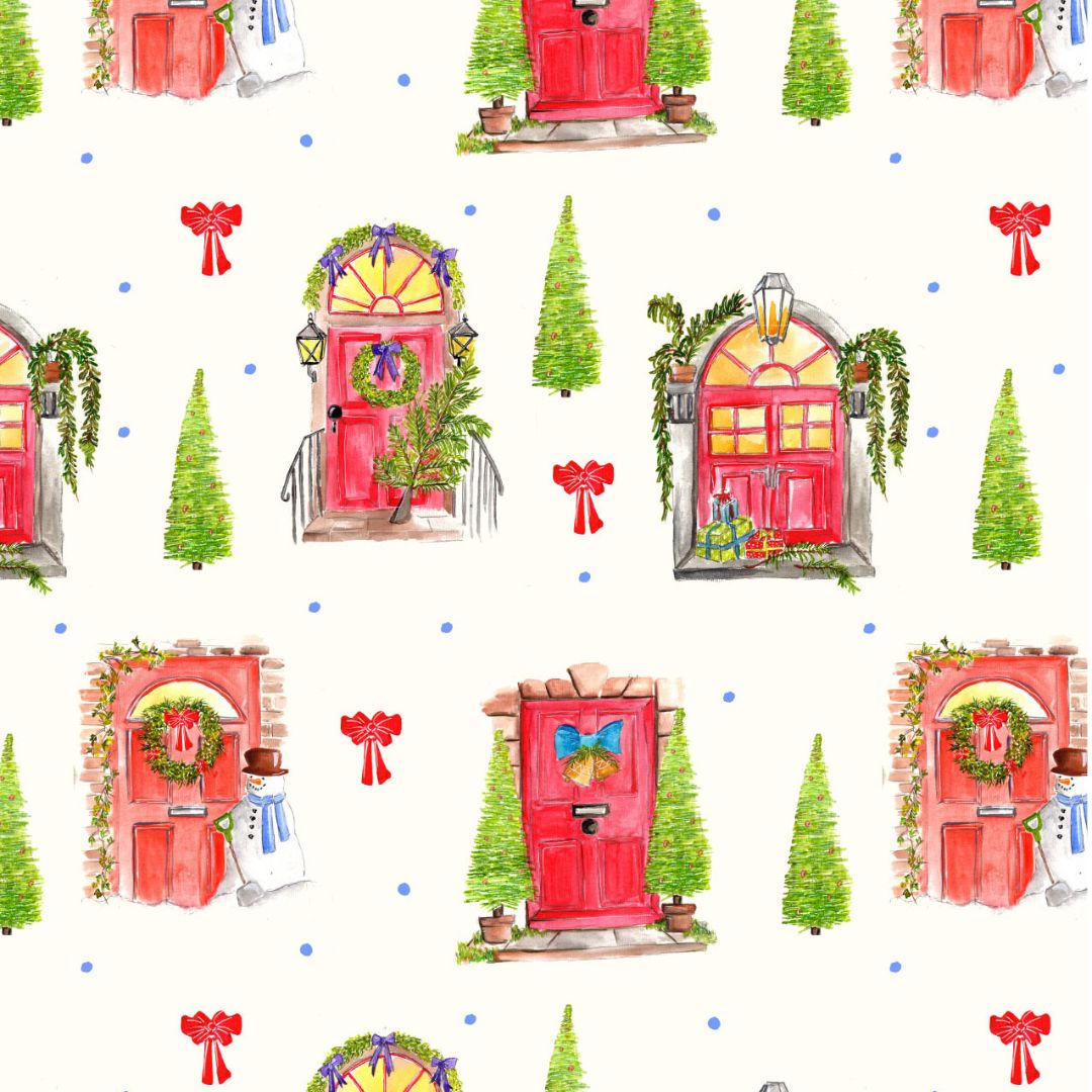 Doors - 100% cotton - Craft Cotton Co - Debbie Shore - Christmas Traditions