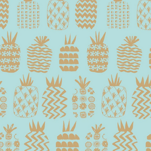 Metallic pineapples - 100% cotton - Ocean Drive - Dashwood Studio