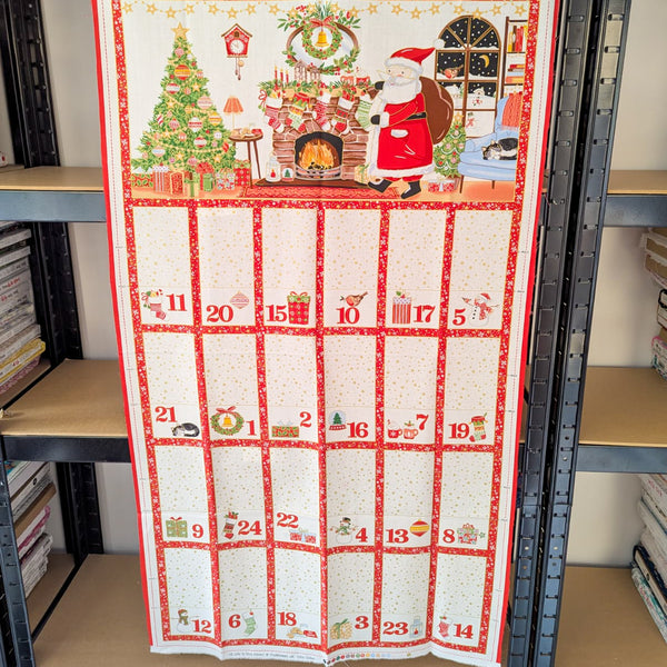 Jolly St Nick Advent Calendar Panel or Kit - 100% cotton - Makower