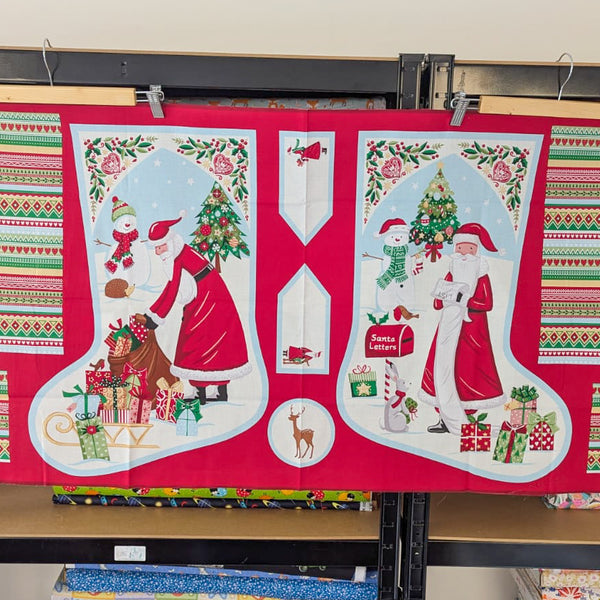 Christmas Wishes - Stocking Panel or Kit - 100% cotton - Makower