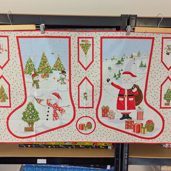 Jolly St Nick - Stocking Panel or Kit - 100% cotton - Makower