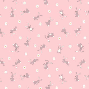 Bunny on pink - 100% cotton - Lewis and Irene