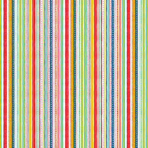 Loose Stripe Red - 100% cotton - Makower - Pool Party