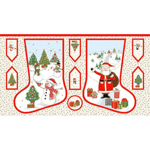 Jolly St Nick - Stocking Panel or Kit - 100% cotton - Makower