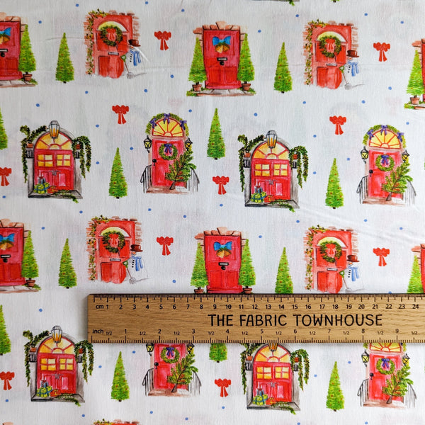 Doors - 100% cotton - Craft Cotton Co - Debbie Shore - Christmas Traditions