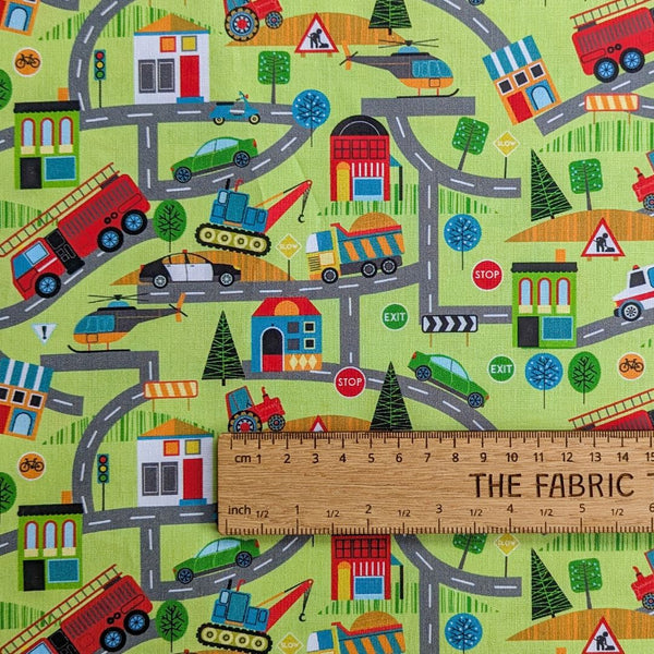 Around the Town Green - 100% cotton - Around the Town - Nutex