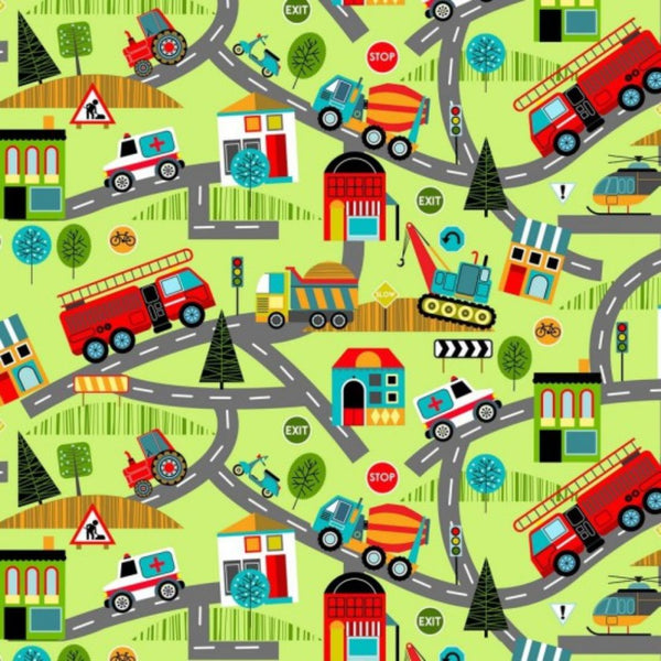 Around the Town Green - 100% cotton - Around the Town - Nutex