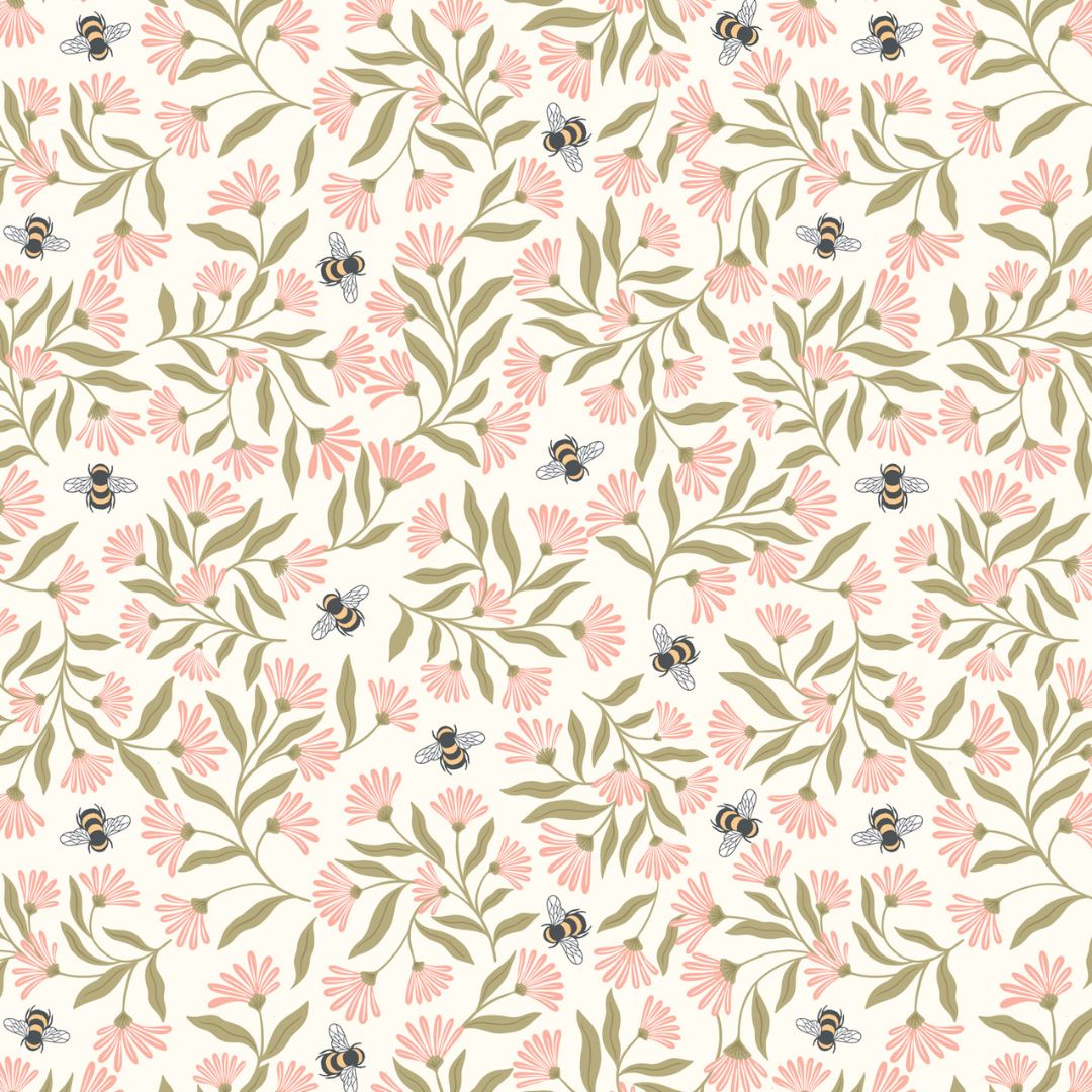 Bees on Cream - 100% cotton - Lewis & Irene - Honey Sweet