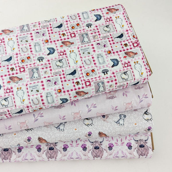 Blackbird Farm half metre bundle - 100% cotton - Craft Cotton Co - Blackbird Farm by Susan Wheeler