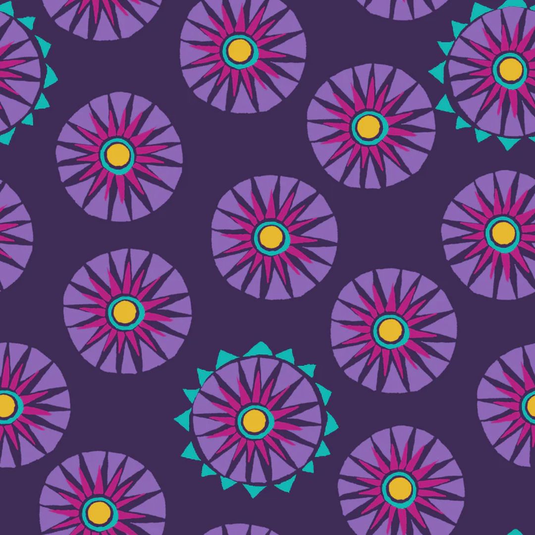 Block Purple - 100% cotton - Love from Beth