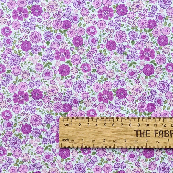 Boho Blooms Pretty Purple - 100% cotton - Lewis & Irene - Boho Blooms