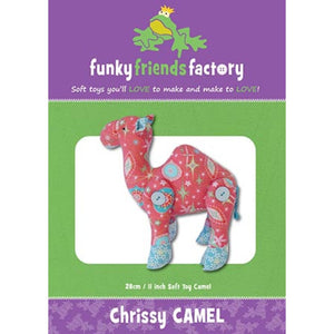 “Chrissy Camel” stuffed animal sewing pattern by Pauline McArthur, Funky Friends Factory