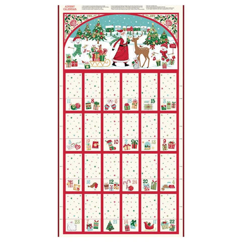 Christmas Wishes Advent Calendar Panel or Kit - 100% cotton - Makower