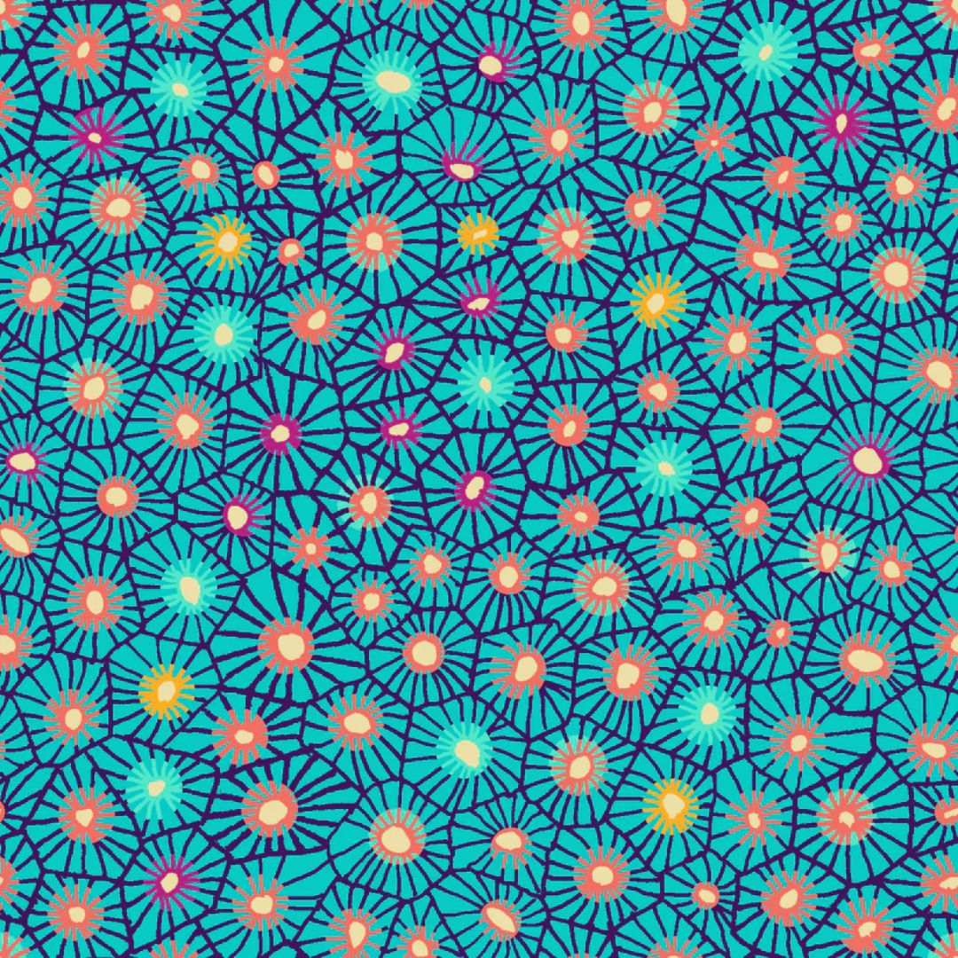 Coral Aqua - 100% cotton - Love from Beth