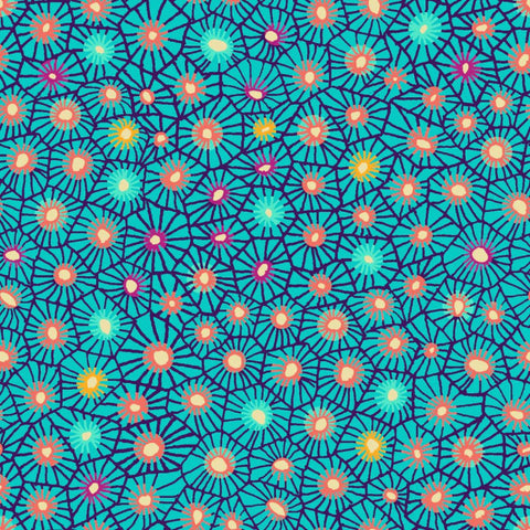 Coral Aqua - 100% cotton - Love from Beth