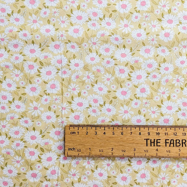 Daisy Dream Lime - 100% cotton - Make + Believe - Sweet Blooms by The Crafty Pie