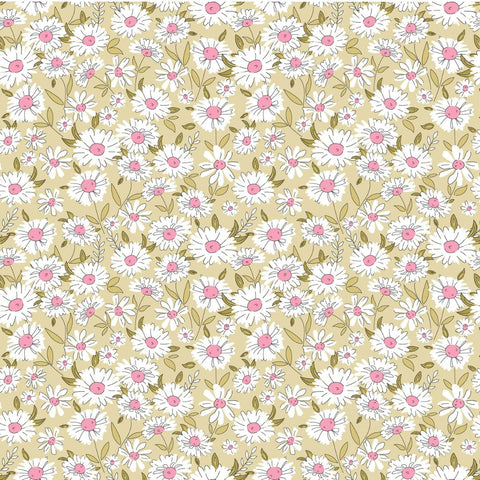 Daisy Dream Lime - 100% cotton - Make + Believe - Sweet Blooms by The Crafty Pie