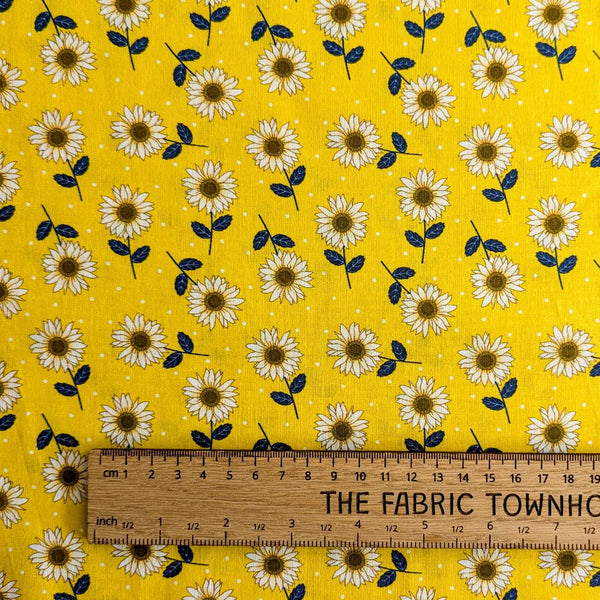 Ditsy Stems - 100% cotton - Craft Cotton Co - Golden Sunflowers