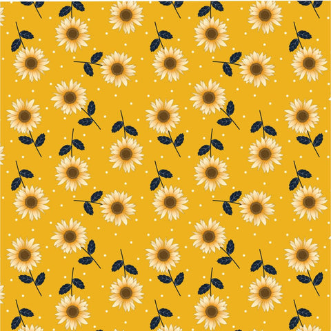 Ditsy Stems - 100% cotton - Craft Cotton Co - Golden Sunflowers