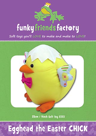Egghead the Easter Chick - Soft Toy Sewing Pattern - Funky Friends Factory