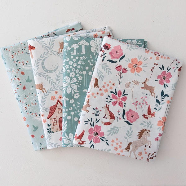 Fable & Bloom half metre bundle, 100% cotton fabric.