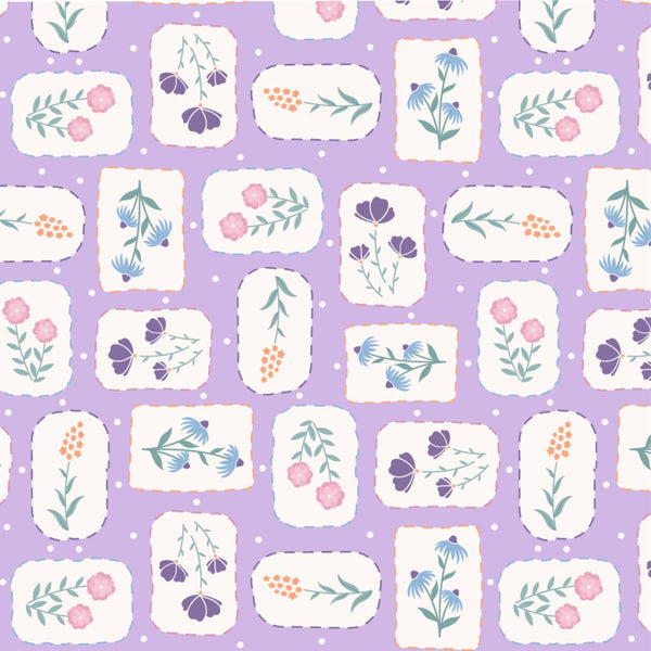 Flora Stamps - 100% cotton - Craft Cotton Co - Botanique Brew