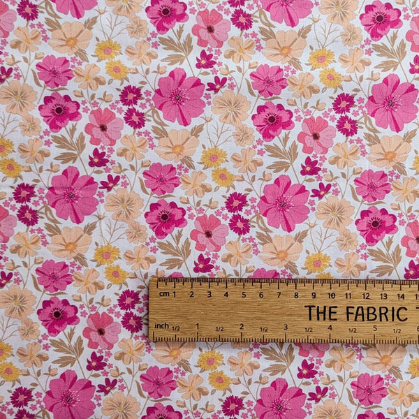 Floral Delight White - 100% cotton - Make + Believe - Sweet Blooms by The Crafty Pie