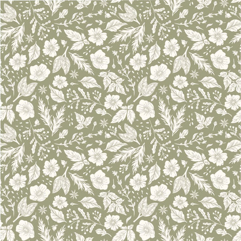 Floral Shadow - 100% cotton - Craft Cotton Co - Cinnamon Spice by Kimberley Hind