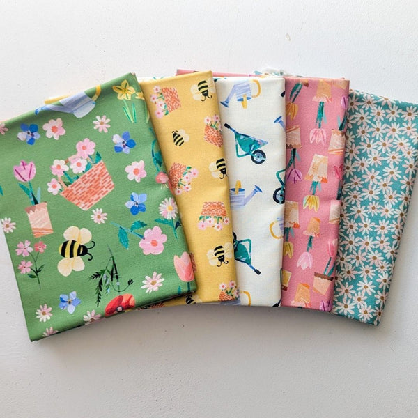 Flower Market half metre bundle - 100% cotton - Lewis & Irene - Flower Market by Wee Bluebell