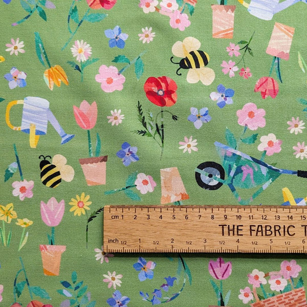 Flower Market - 100% cotton - Lewis & Irene - Flower Market by Wee Bluebell