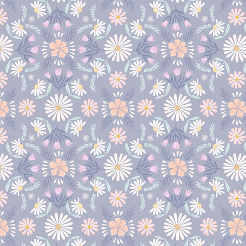 Flowers on Soft Lilac - 100% cotton - Lewis & Irene - Honey Sweet
