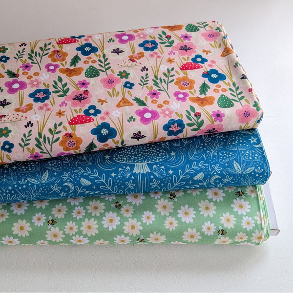 Daisy Delight - 100% cotton - 3 Wishes - Forest Life by Lisa Perry