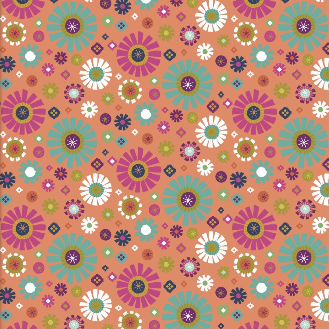 Geo Floral - 100% cotton - 3 Wishes - Living Wild by Lisa Perry