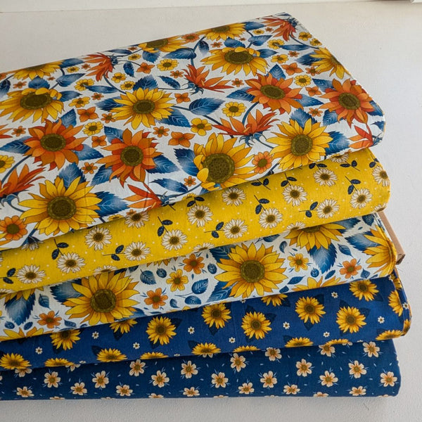 Leaf Burst - 100% cotton - Craft Cotton Co - Golden Sunflowers