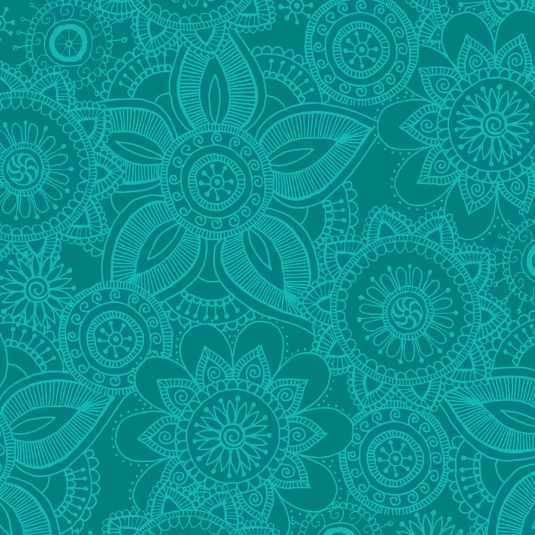 Henna Basic Teal - 100% cotton - Love from Beth