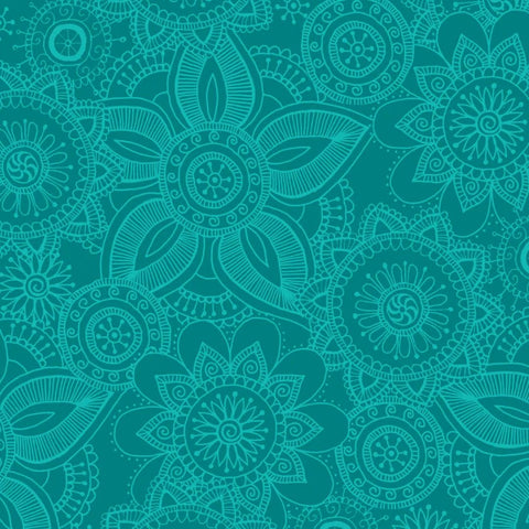 Henna Basic Teal - 100% cotton - Love from Beth