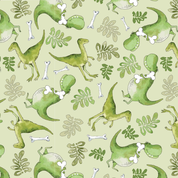 Jurassic Greenery 100% cotton fabric, designed by Susan Wheeler