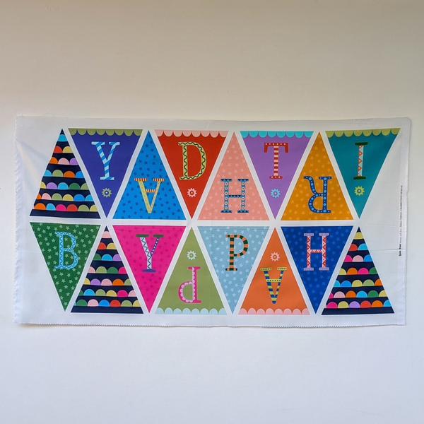 Happy Birthday Bunting Panel or Kit - 100% cotton - Lewis & Irene