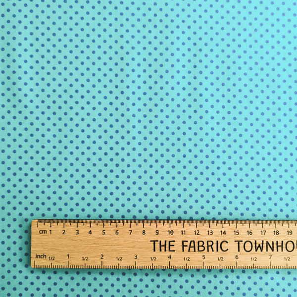 Blue on Turquoise - Spot on - 100% cotton - Makower