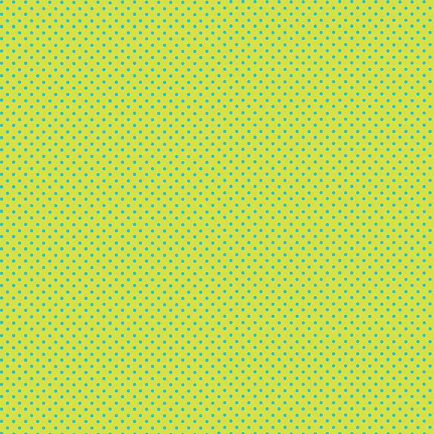 Turquoise on Lime - Spot on - 100% cotton - Makower