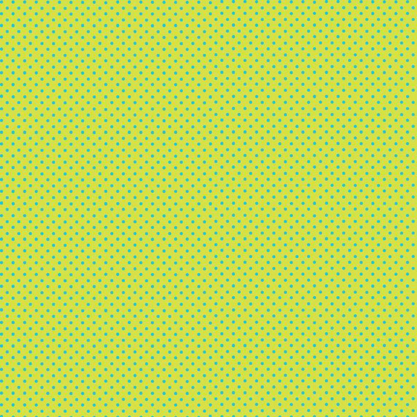 Turquoise on Lime - Spot on - 100% cotton - Makower