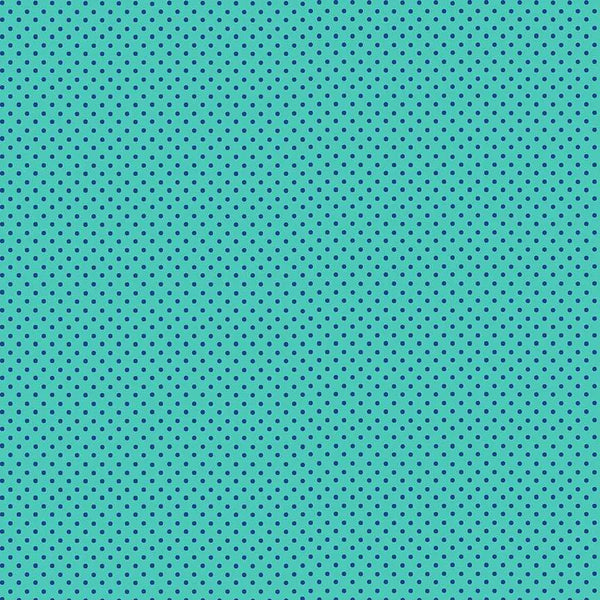 Blue on Turquoise - Spot on - 100% cotton - Makower