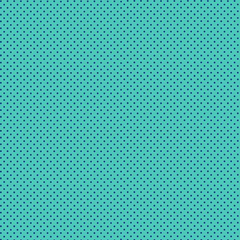 Blue on Turquoise - Spot on - 100% cotton - Makower