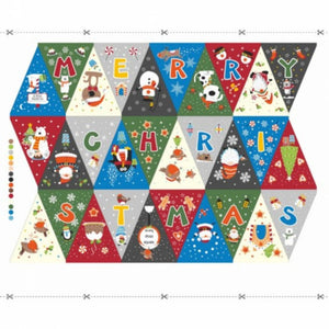 Merry Christmas Bunting Panel - Nutex