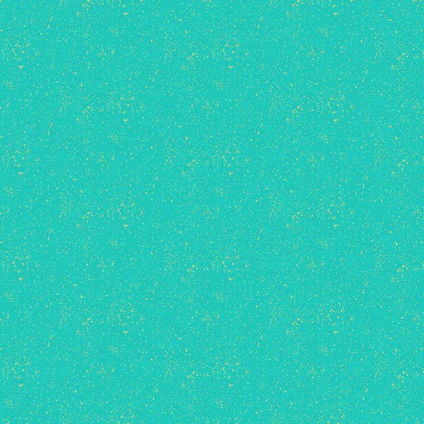 Turquoise Metallic Linen Texture - 100% cotton - Makower